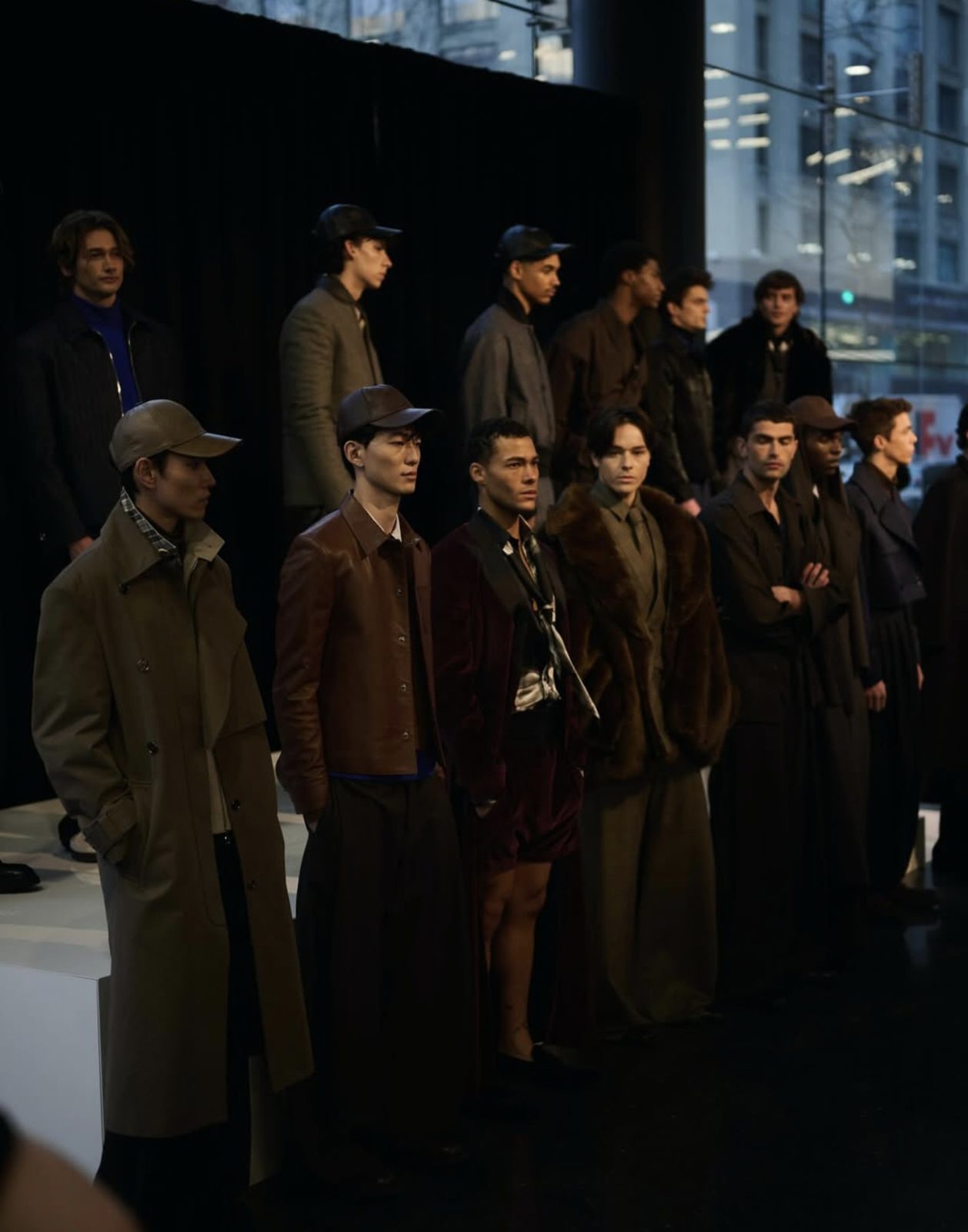 Models in a New York Men's Day presentation