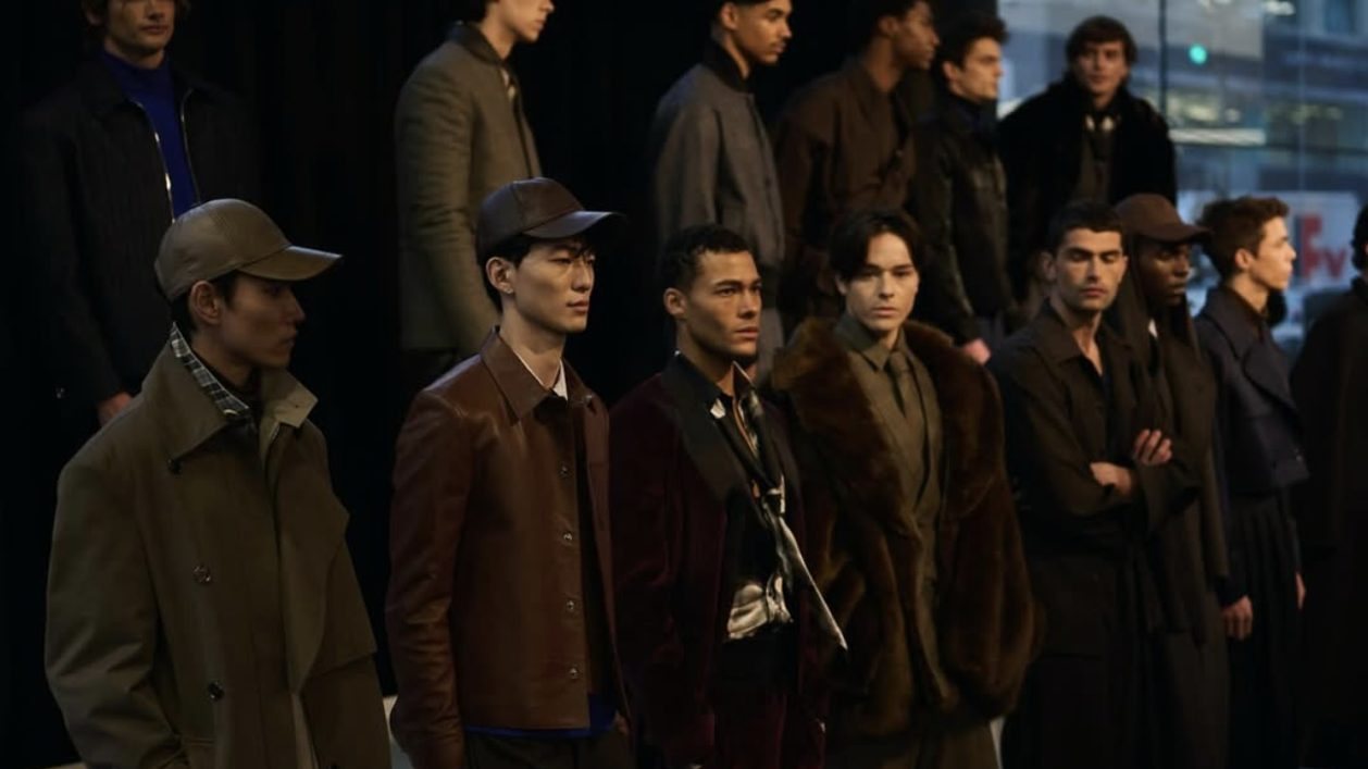 Models in a New York Men's Day presentation