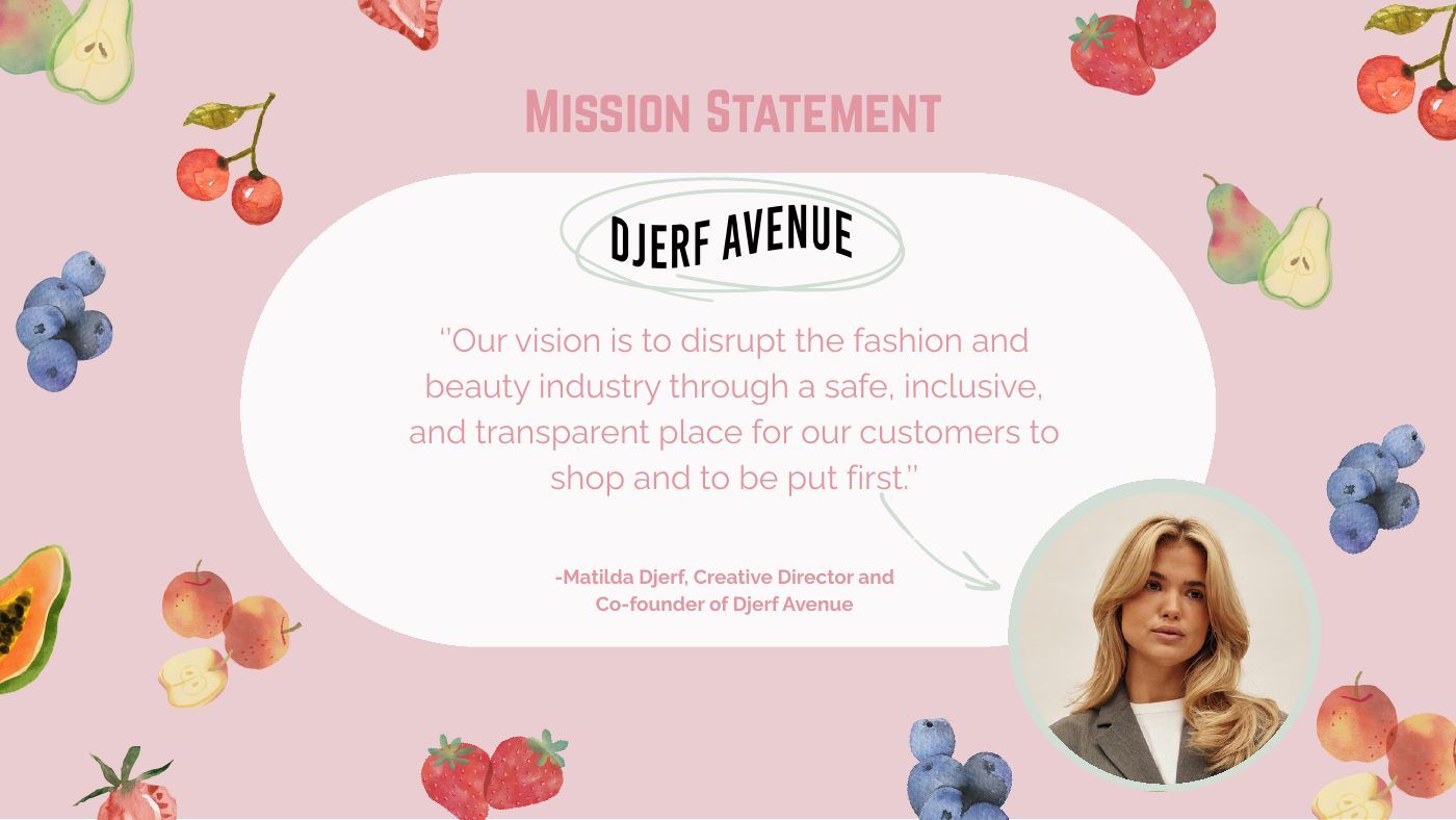 Djerf Avenue slide: Mission statement